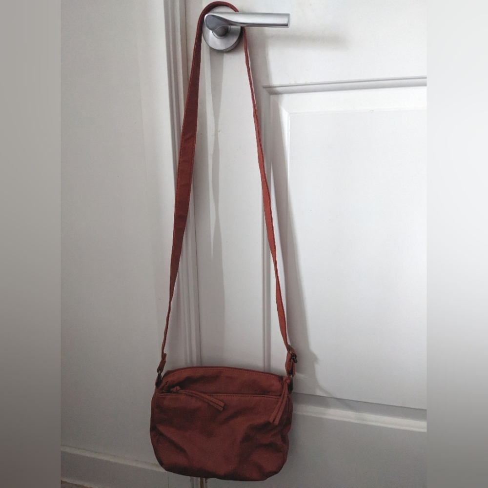 Naturalizer Burnt Orange Leather Crossbody Bag